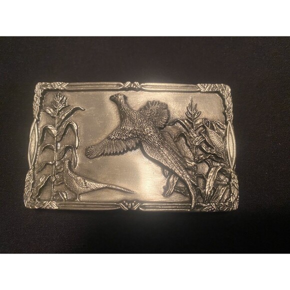 Vintage Siskiyou Belt Co. Bergamot Brass Works Nature Engraved Belt Buckle - Picture 3 of 10